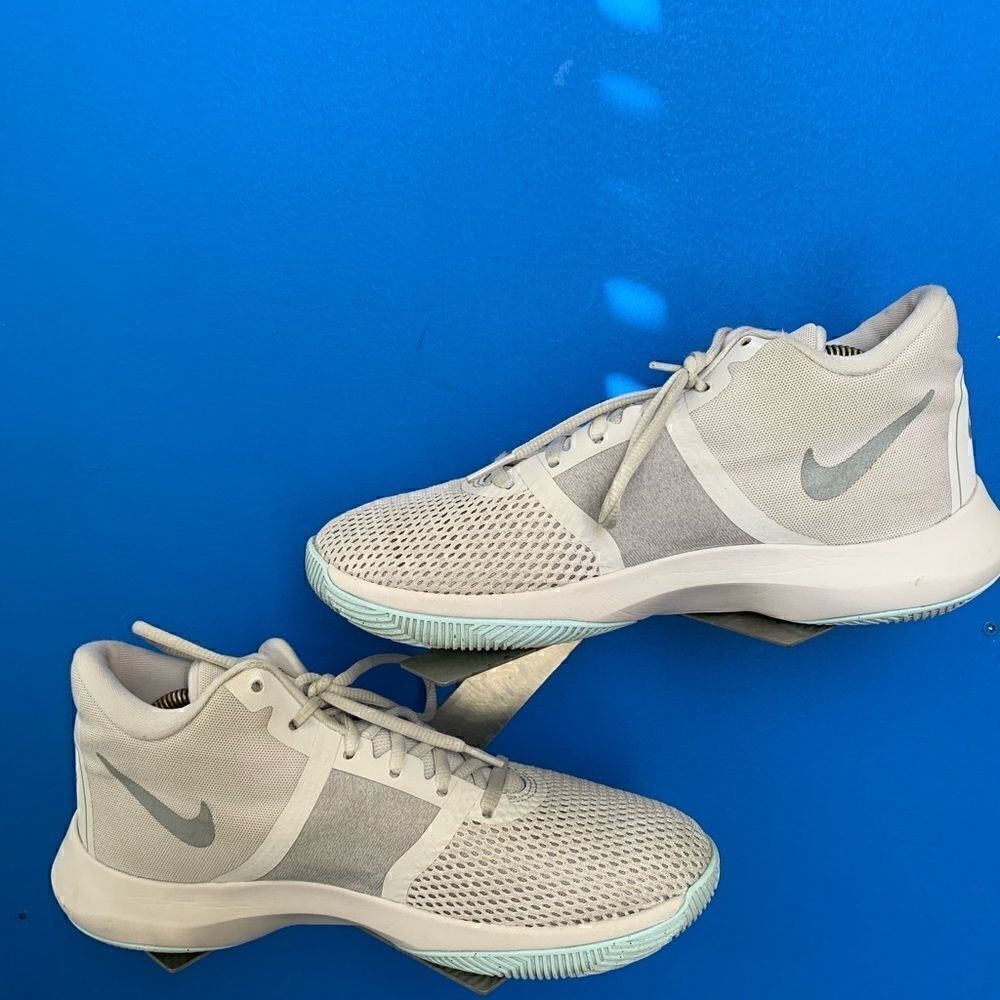 Nike Air Precision II Shoes White blue grey AA7069-005 Size 8